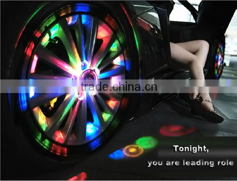 Newest design solar energy 16LEDs wheel light 4 colors car Solar wheel lights
