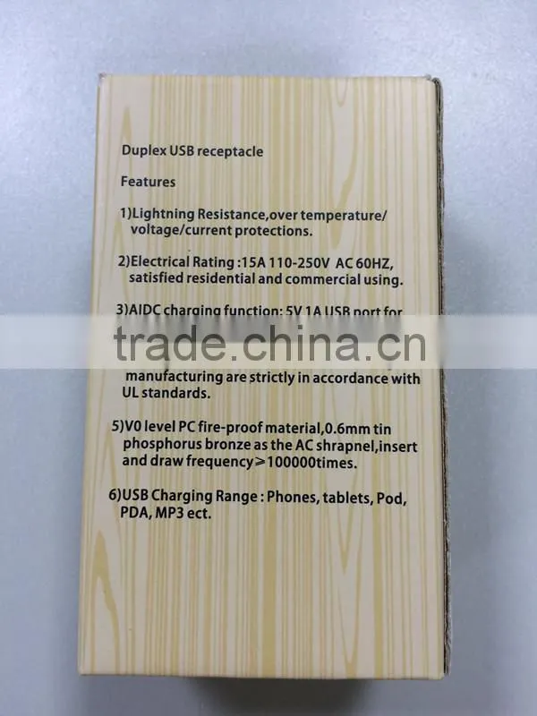 best quality smart app female unique design USA usb wall socket for 5V 3A