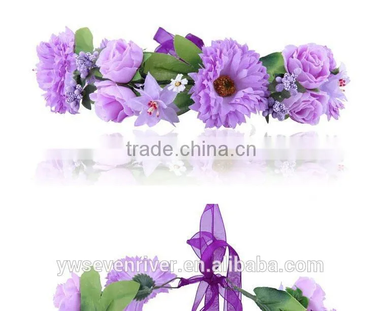 Sweet, Japan and South Korea color simulation Daisy wreath of cloth art tire headdress flower wholesale wedding photo festival o