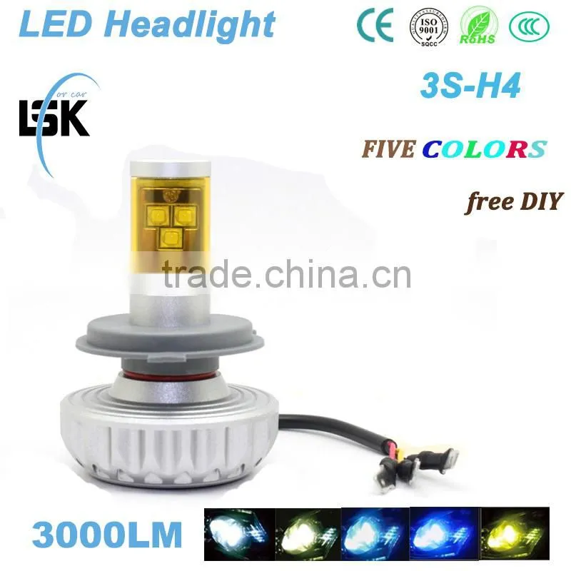 Super Bright wayerproof ip65 3S hi/low Beam H4 led headlight bulb kits for Auto /Motorcycle