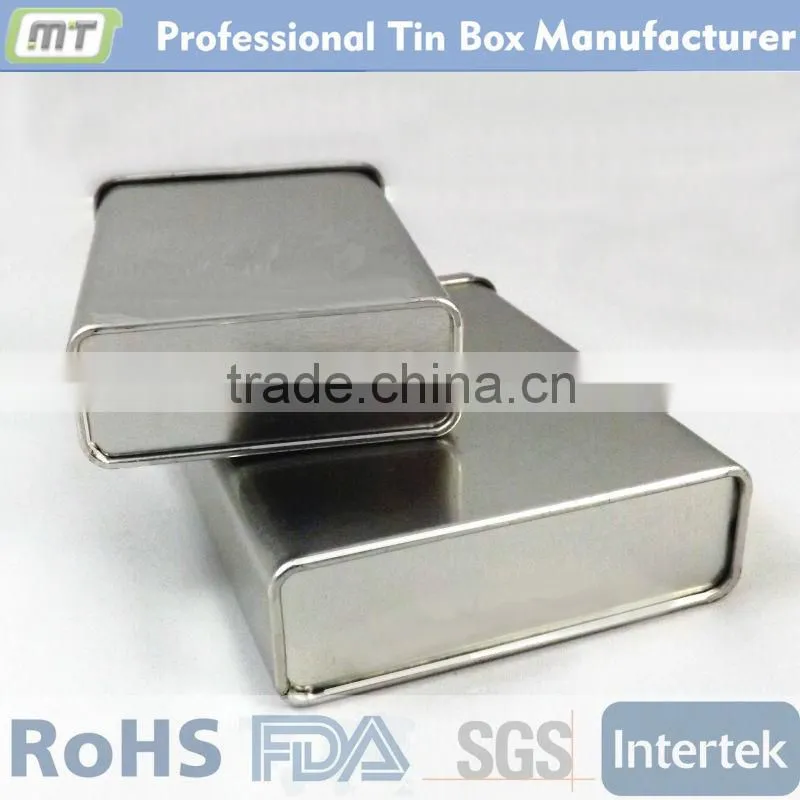 silvery stationery tin case