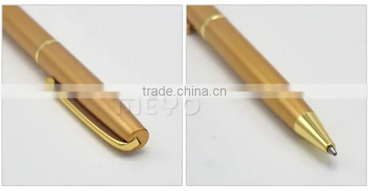Vintage leather cover notebook and golden twist ball pen gift set with logo