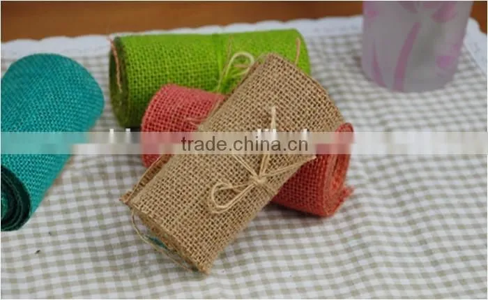 10*155CM Jute Burlap colourful simple pastoralism customized DIY decoration jute roll