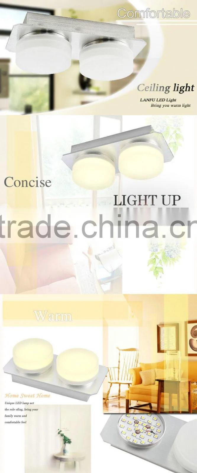 Multifunctional design led lighting red ceiling lamp