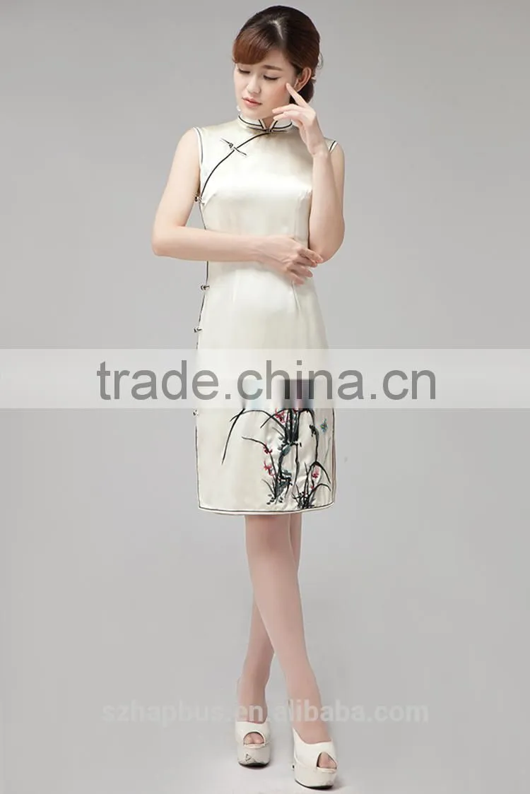 2015 High fashion dress , women embroidered dress in china