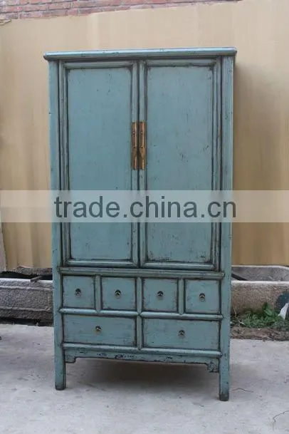 chinese red antique two door two drawer carved wedding cabinet