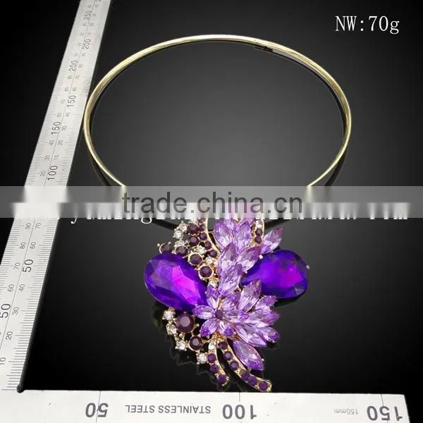 fashion Rhinestone jewelry set ,crystal flower necklace