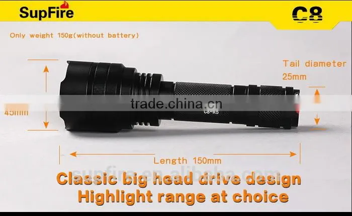 900 Lumen SupFire C8-T6 XML LED Flash Light