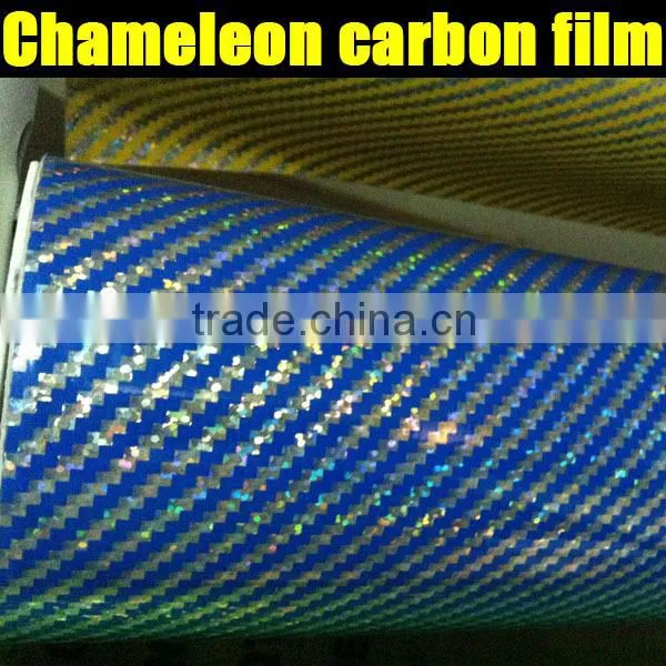Hot Selling carbon fiber chameleon film with air drain