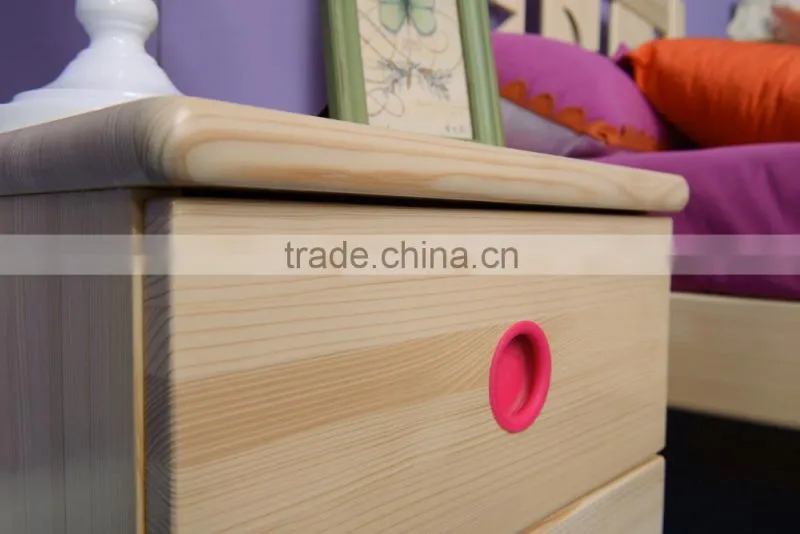 Girl Modern Bedroom Furniture in Pine Wood, Natural Color
