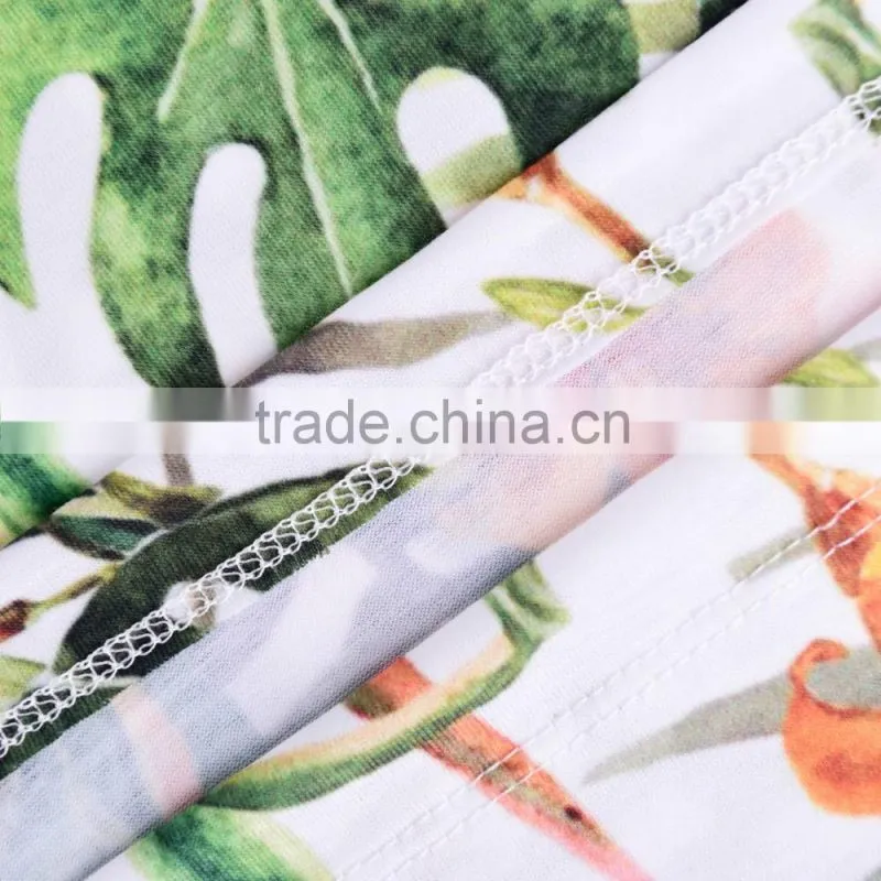 Factory New Arrived 3D Print Tropical Flower Wholesale Polyester Gym T-shirt