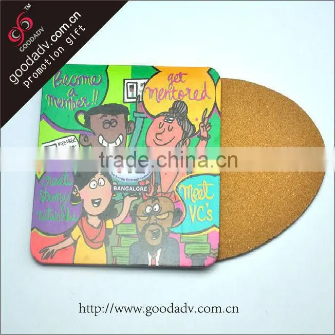 Made in china promotional gift wholesale cork placemats/dinner MDF table mat design