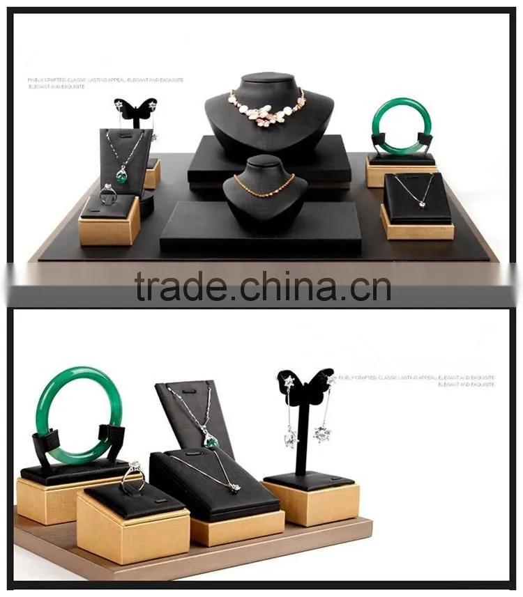 High End Custom Logo Printed Leather Jewelry Display Set