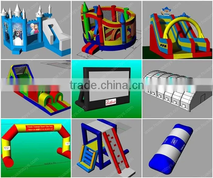 0.55 pvc commercial inflatable castle with slide