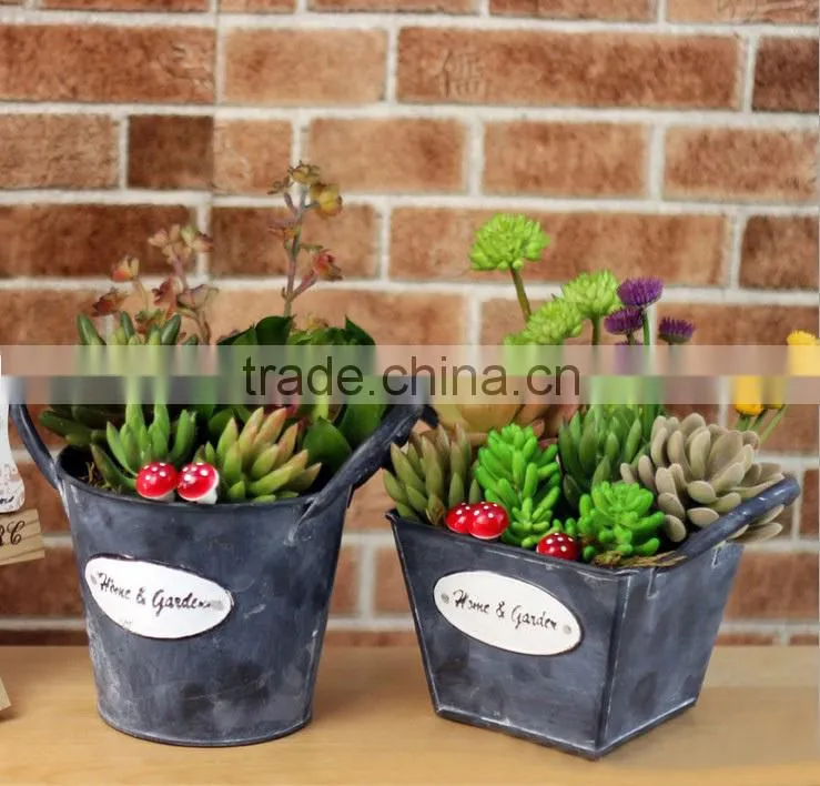 ZARA country style retro small tin flower bucket