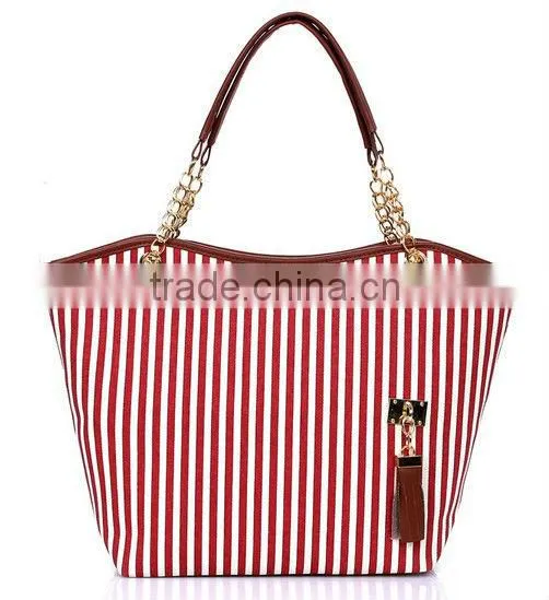 2013 New tassel style cotton canvas tote bag, simple cotton canvas tote bag