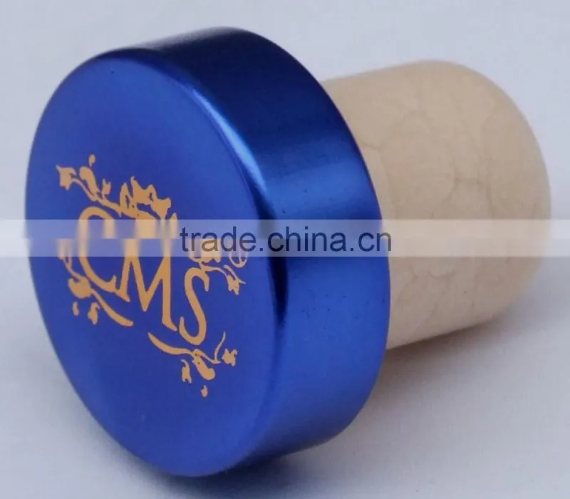 blue bar top cork & round glass bottle cork & water bottle cork