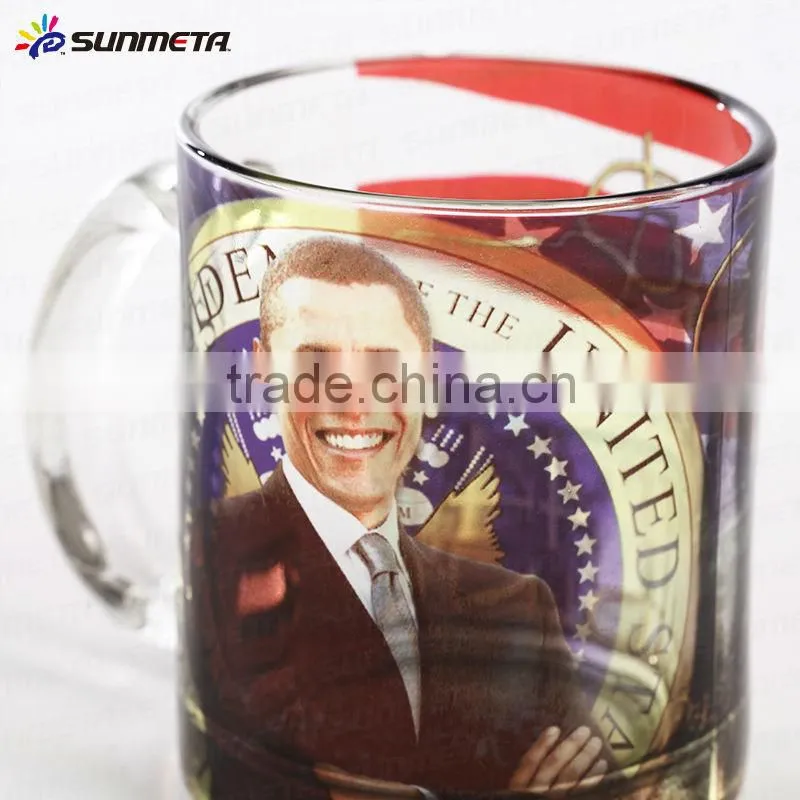 Sunmeta glass cup for sublimation glass beer mug for custom printed mug MKB-06