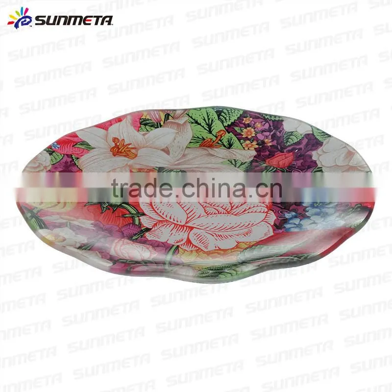 SUNMETA factory Personalized 8 inch sublimation Toughened glass plate for 3D vacuum machine