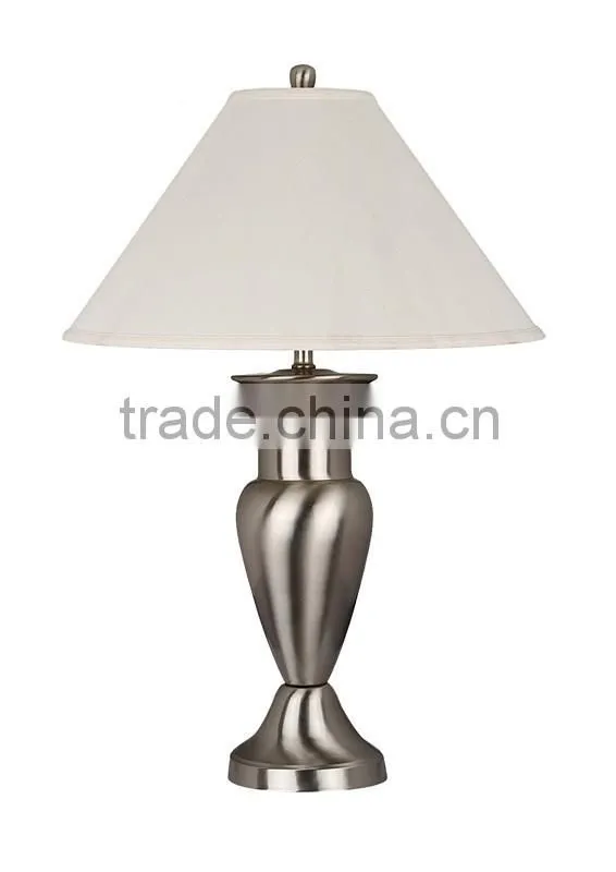 Modern hotel metal table lamp with bell fabric shade