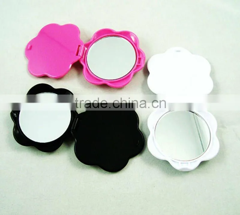 Flower shape single side compact mirror/cosmetic mirror/make up mirror/vanity mirror/pocket mirror for promotion