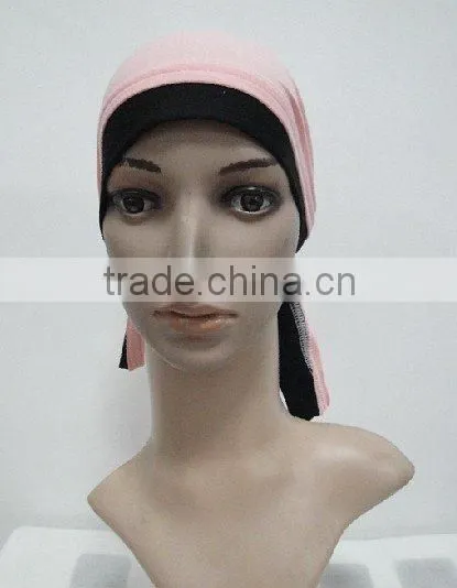 C025 new style cotton underscarf with tie at back,muslim scarf hats