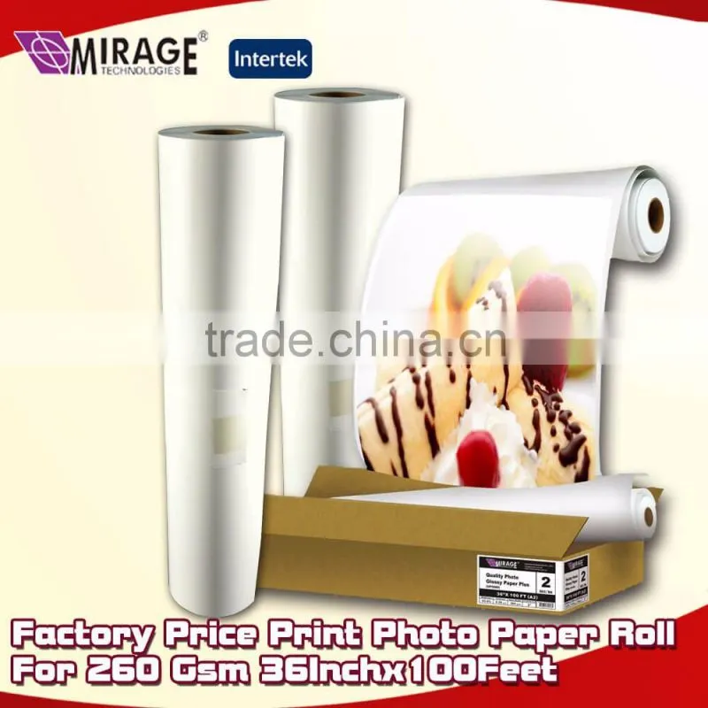 Factory Price Print Photo Paper Roll For 260 Gsm 36Inchx100Feet