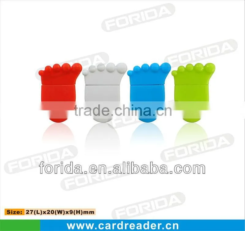foot shape promotional gifts micro sd card reader