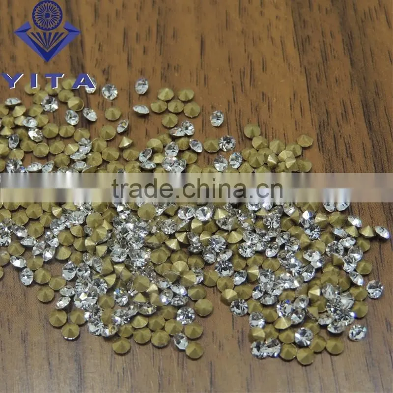 ss8 2.4mm White Crystal beads Point back Rhinestones Glass Chatons Strass