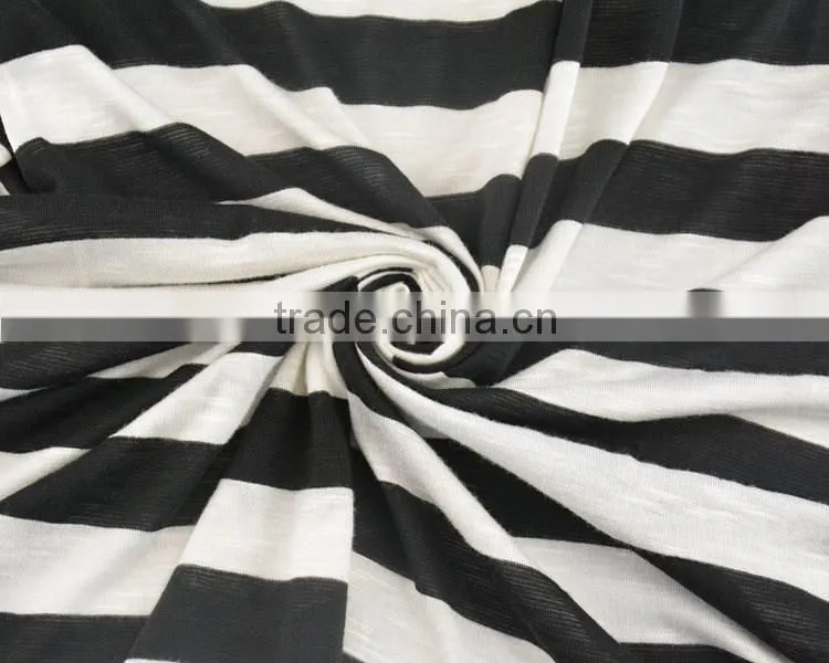 Jiufan Textile Yarn Dyed Cotton Slub Single jersey Knitted Fabric