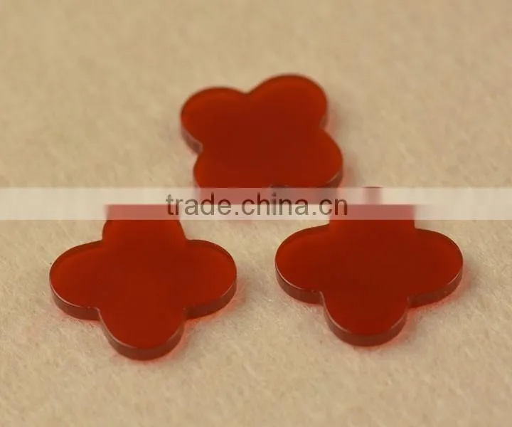 wholesale products rough four leaf clover flat cut jasper red agate stone for jewelry