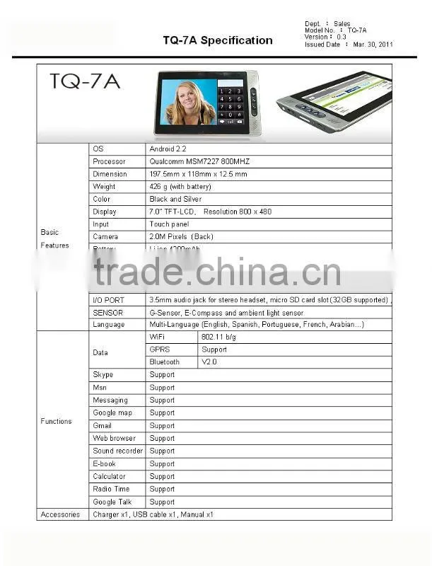 3g tablet pc touch screen tablet pc