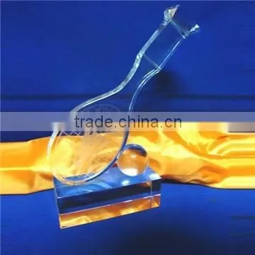 Hot sale cheap crystal glass cricket trophies plaque for sports souvenir