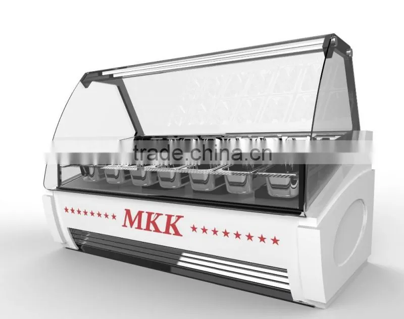 6plates sorvete display showcase/icecream display freezer/ice cream display refrigerator