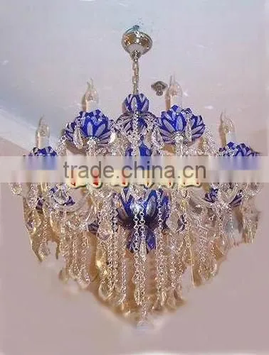 Chinese tradition crystal lotus light candle chandelier