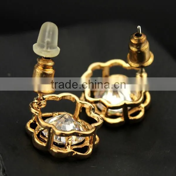 good quality hot sale rose flower model dianonds ear studs