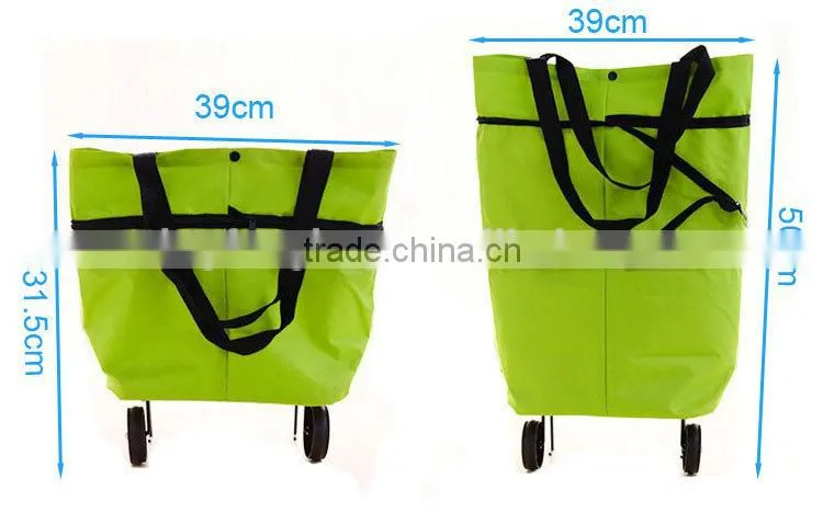Wholesale Cheap Shoulder Handled Portable Pooh Vegetable Shopping Trolley Bag