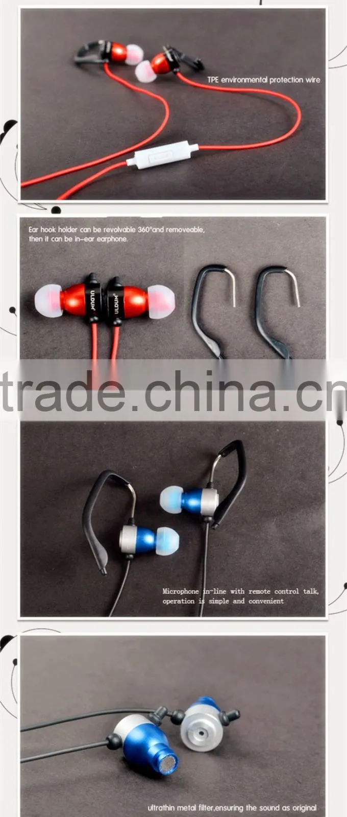 Free shipping sport running earphone for computer Mp3 mp4 player