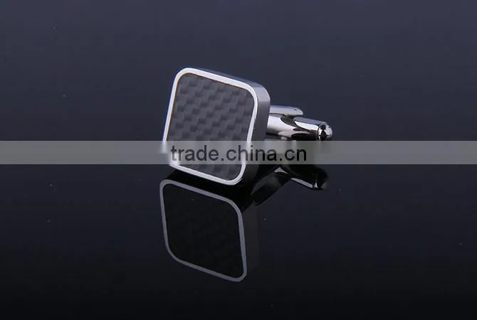 316Stainless Steel Cufflink,Square Fiber Cufflink For Men