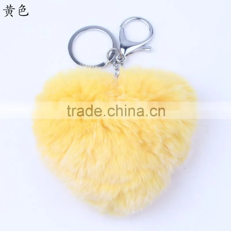 2016 popular sheap Heart-shaped fur pendant