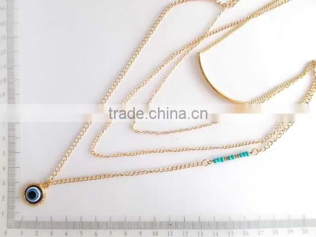 Fashion multilayer chain pendant necklace