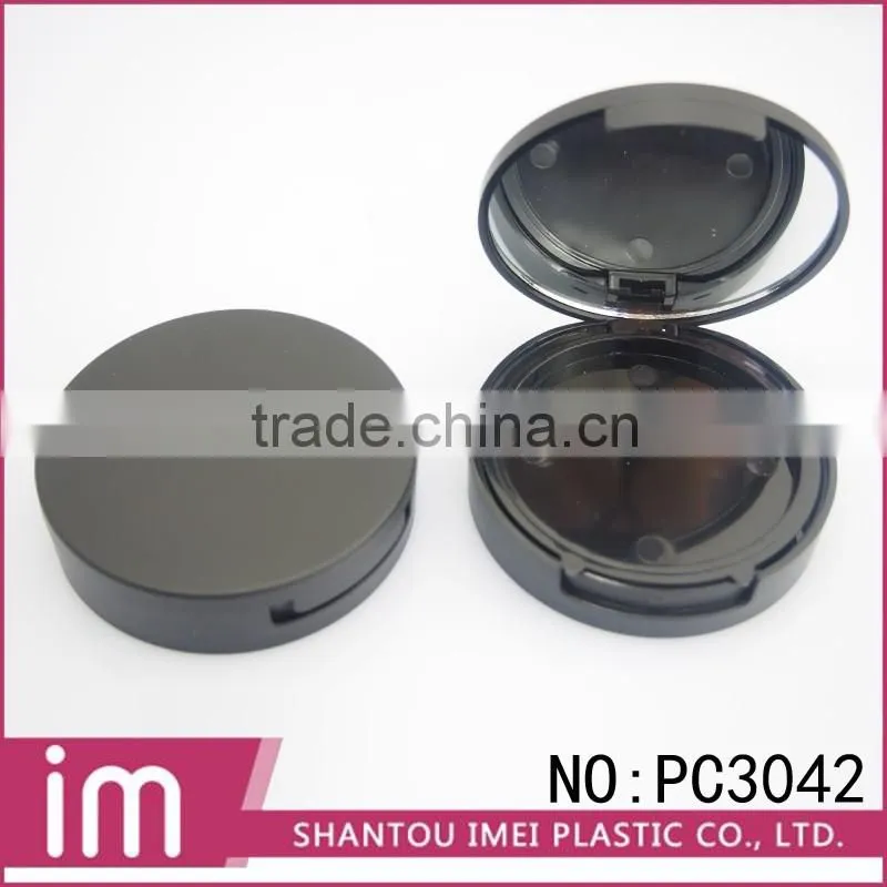 Round Shape plastic empty compact loose powder case with mirror