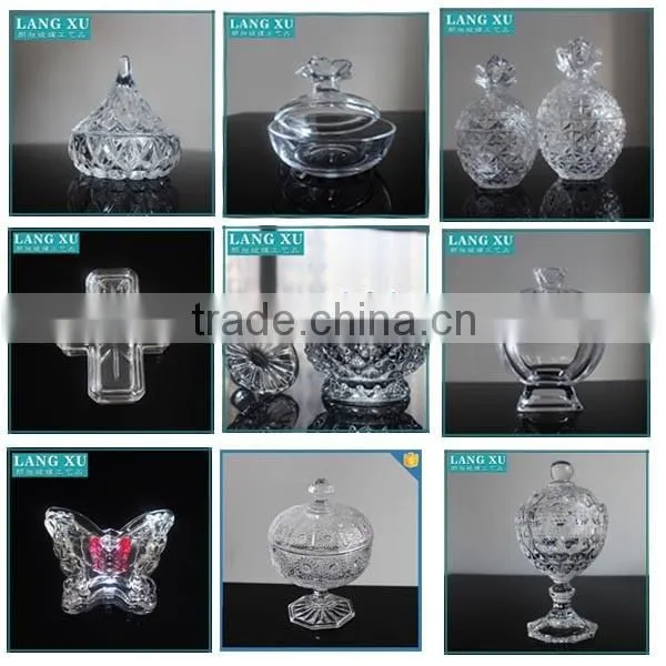 Round wedding lucid glass jar for candy buffet with lid