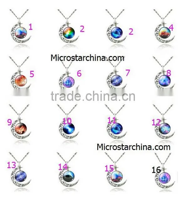 Womens Novelty Emoji Glass Time Gem Pendant Necklace for Friends Gift Idea