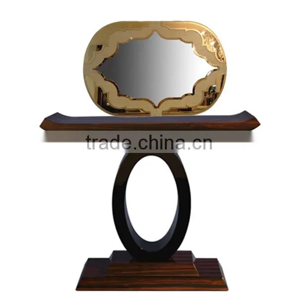 Newly Luxury Latest design solid wood luxury console table with mirror-JT03-09 + JM71-02- JL&C Furniture