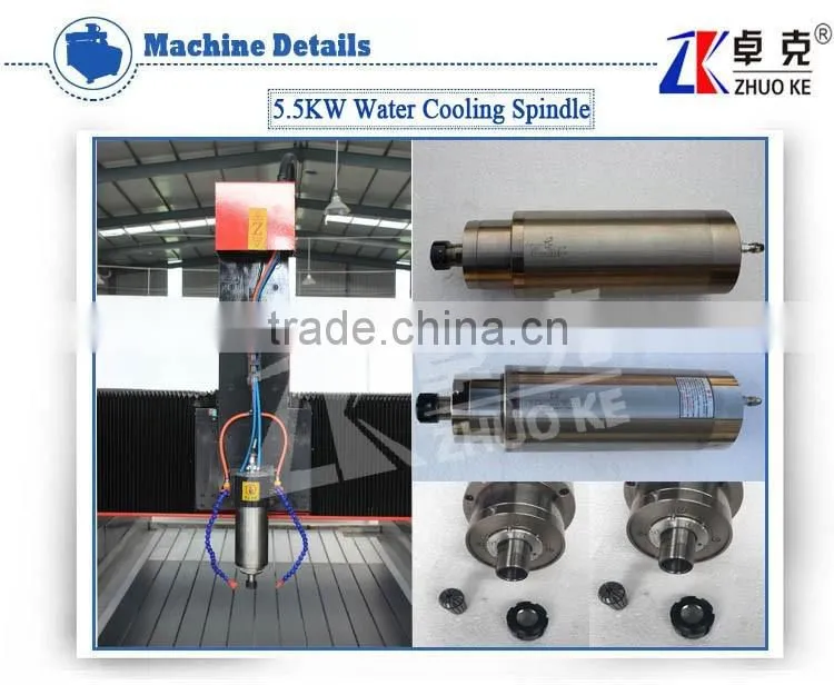 4 Axis 600MM High Z-Axis Stone CNC Carving Machine For Tombstone ZK-1325 With PCI NcStudio Control System