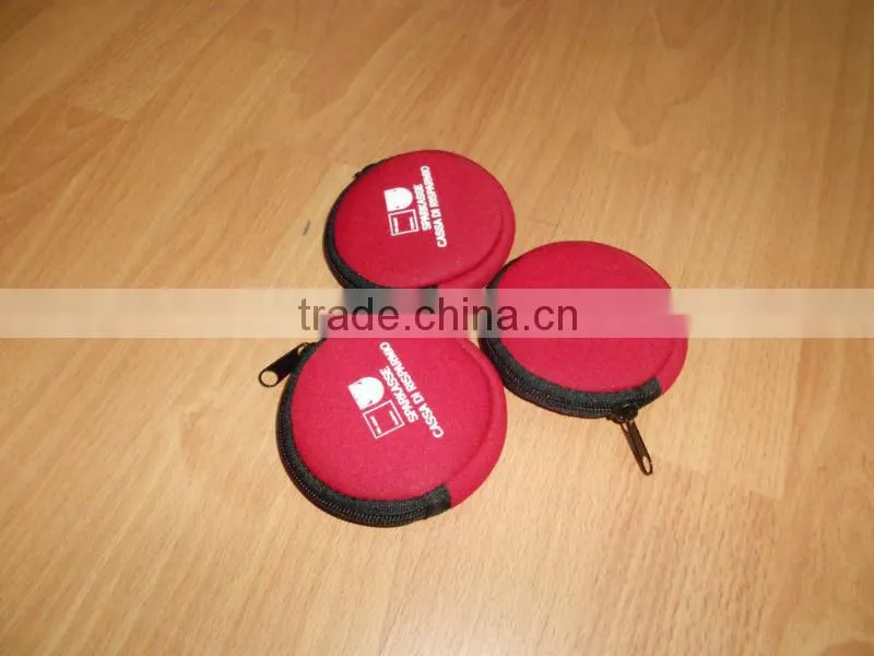 2016 Fashion Design Round Shap Coin Purse with Zipper Made of Neoprene,good gift for promotion