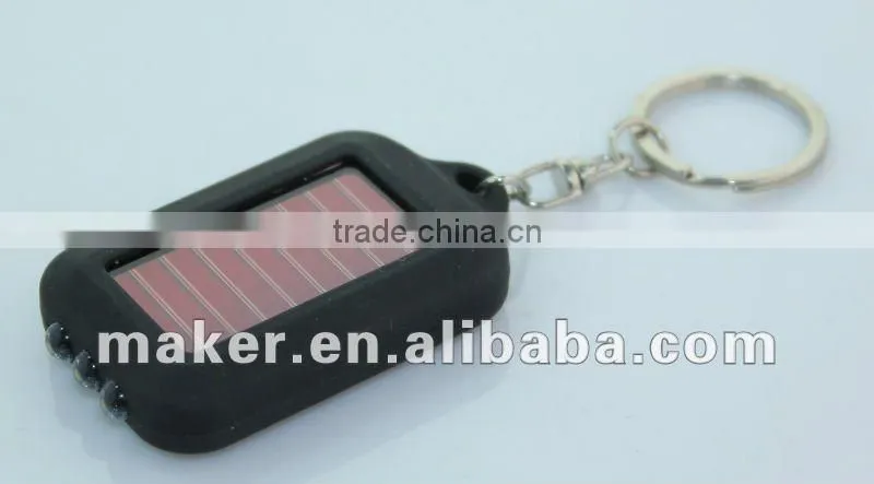 3 LED Solar Keychain Mini Flashlight
