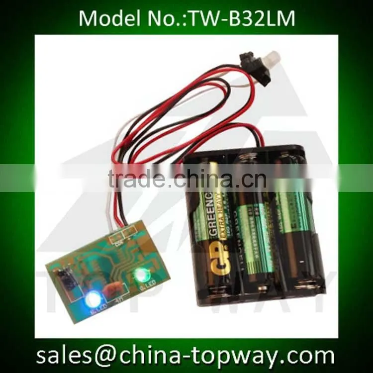 Motion sensor led flashing module with battery power