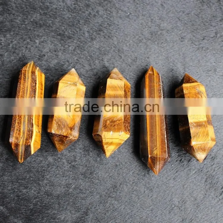 Natural yellow tiger eye crystals healing stones point